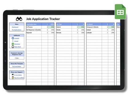 GSheets Job Application Tracker