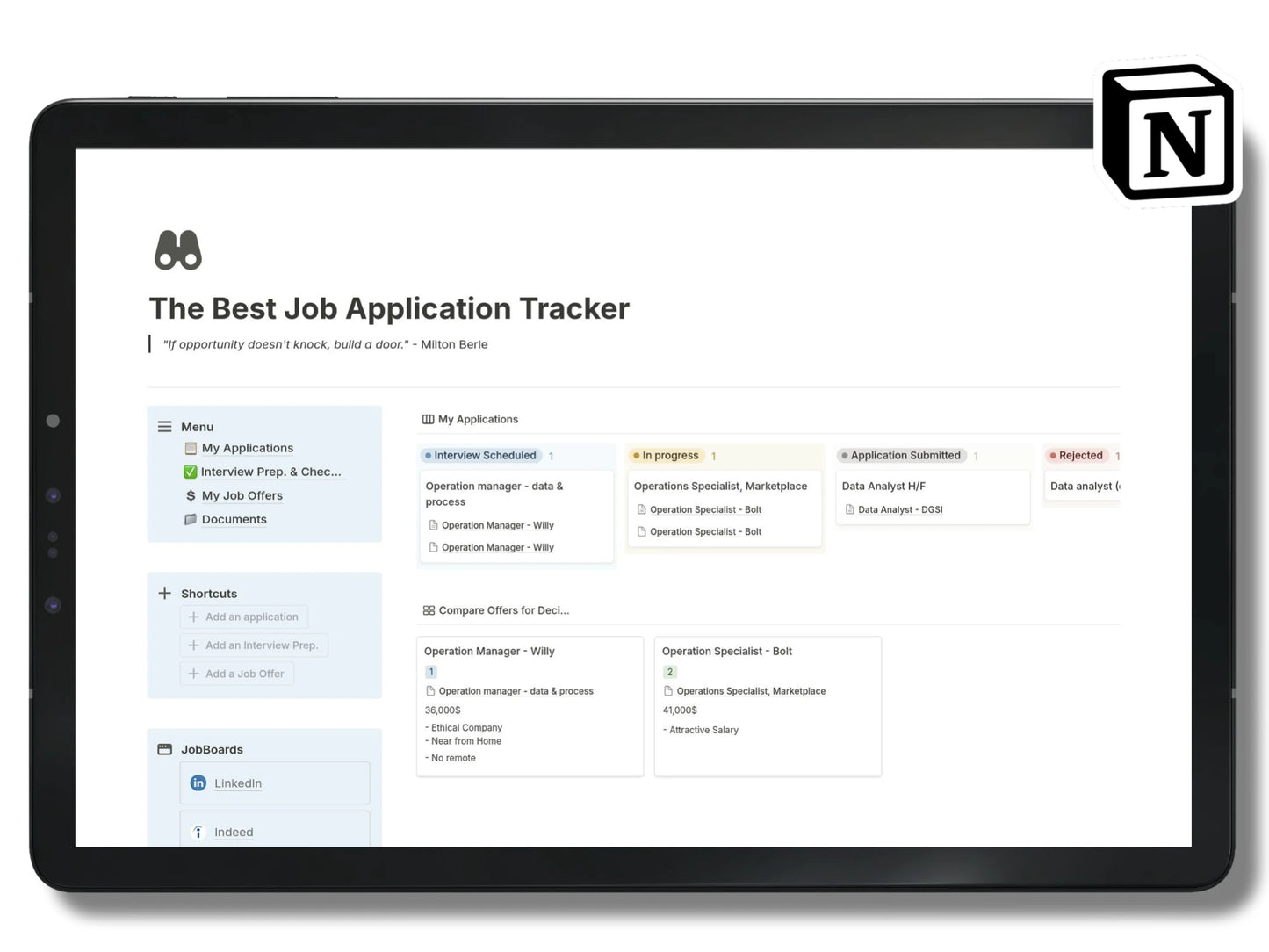 Job Application Tracker (Notion)